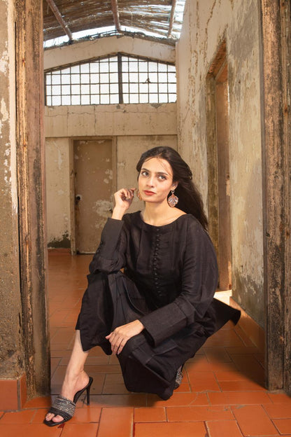 Khaadi silk black article