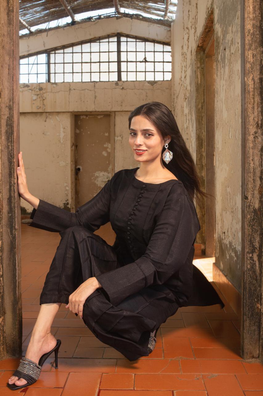 Khaadi silk black article