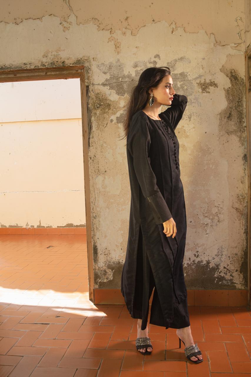 Khaadi silk black article