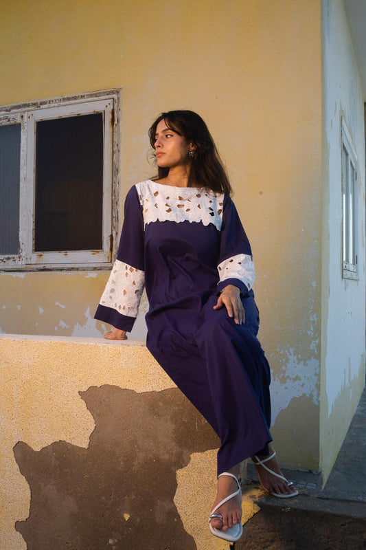 Lawn two piece set fresh blue with chiken kari